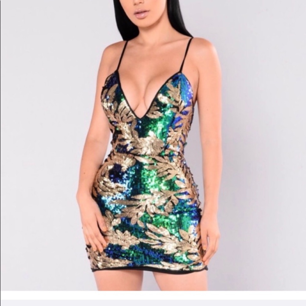 Emerald Green Sequin Dress